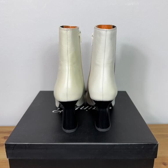Saint G Elliana Off White Leather Sculpted Heel Chelsea Boots Women's Size EU 38 - Picture 5 of 9